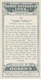 1928 Ogden's Derby Entrants #28 Long Valley Back